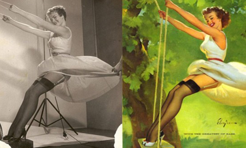 美國(guó)海報(bào)中女模特原型照片首曝光